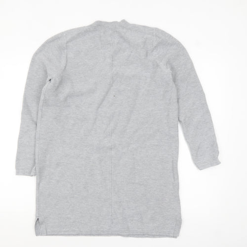 White Stuff Women's Grey V-Neck Tunic Jumper UK 12 Cotton Wool Blend