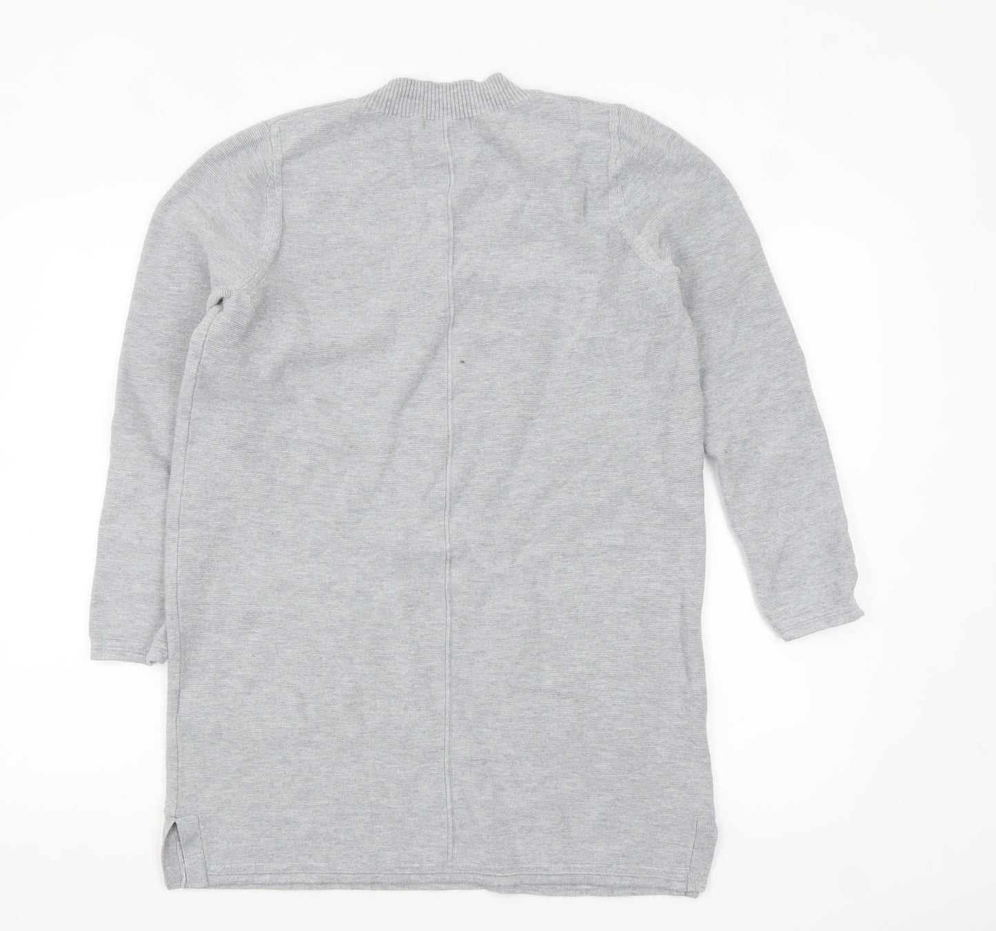 White Stuff Women's Grey V-Neck Tunic Jumper UK 12 Cotton Wool Blend