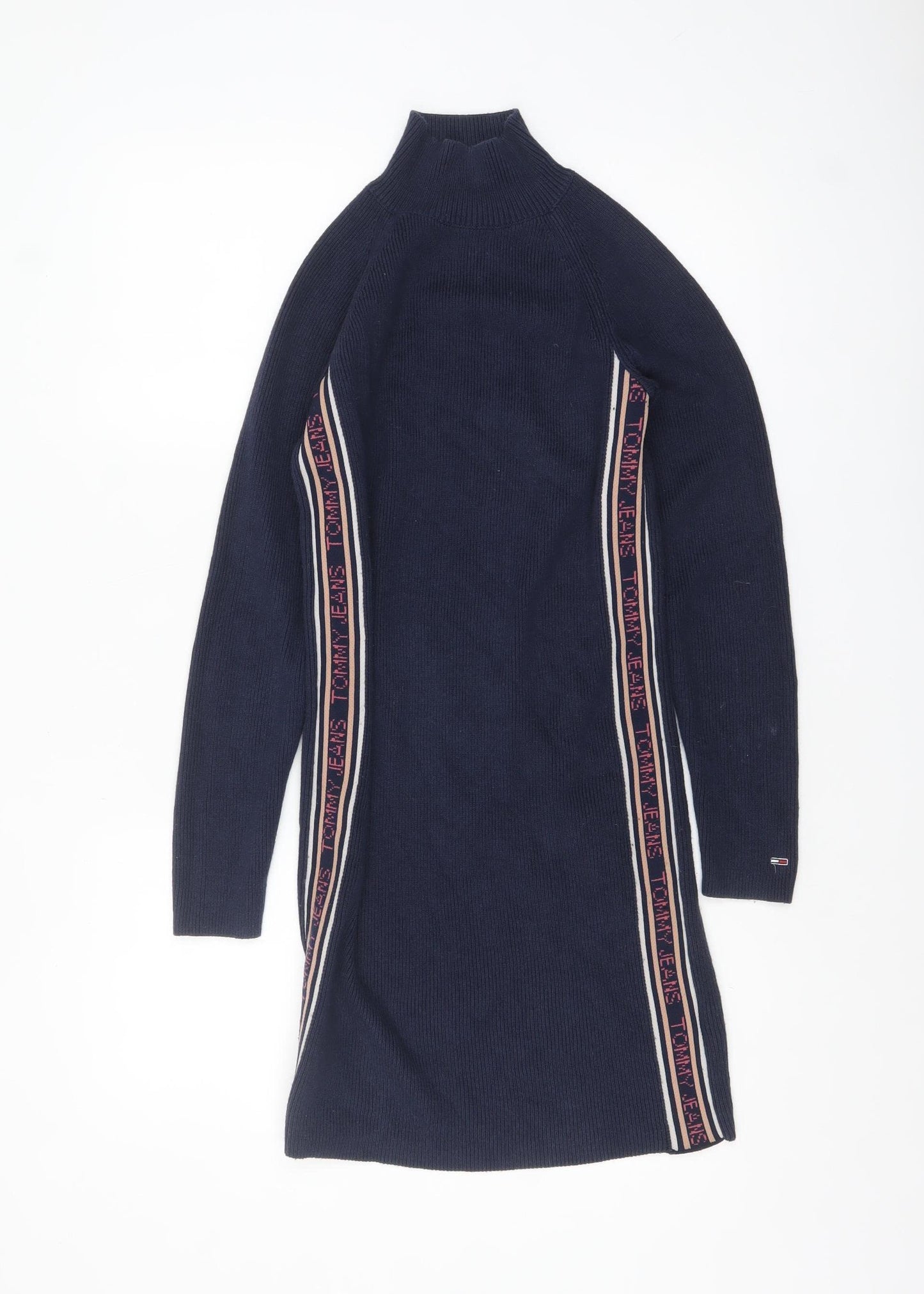 Tommy Jeans Women’s Blue XS Jumper Dress High Neck Long Sleeve