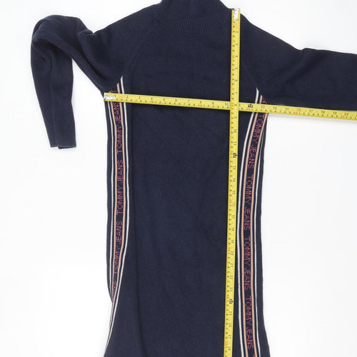 Tommy Jeans Women’s Blue XS Jumper Dress High Neck Long Sleeve