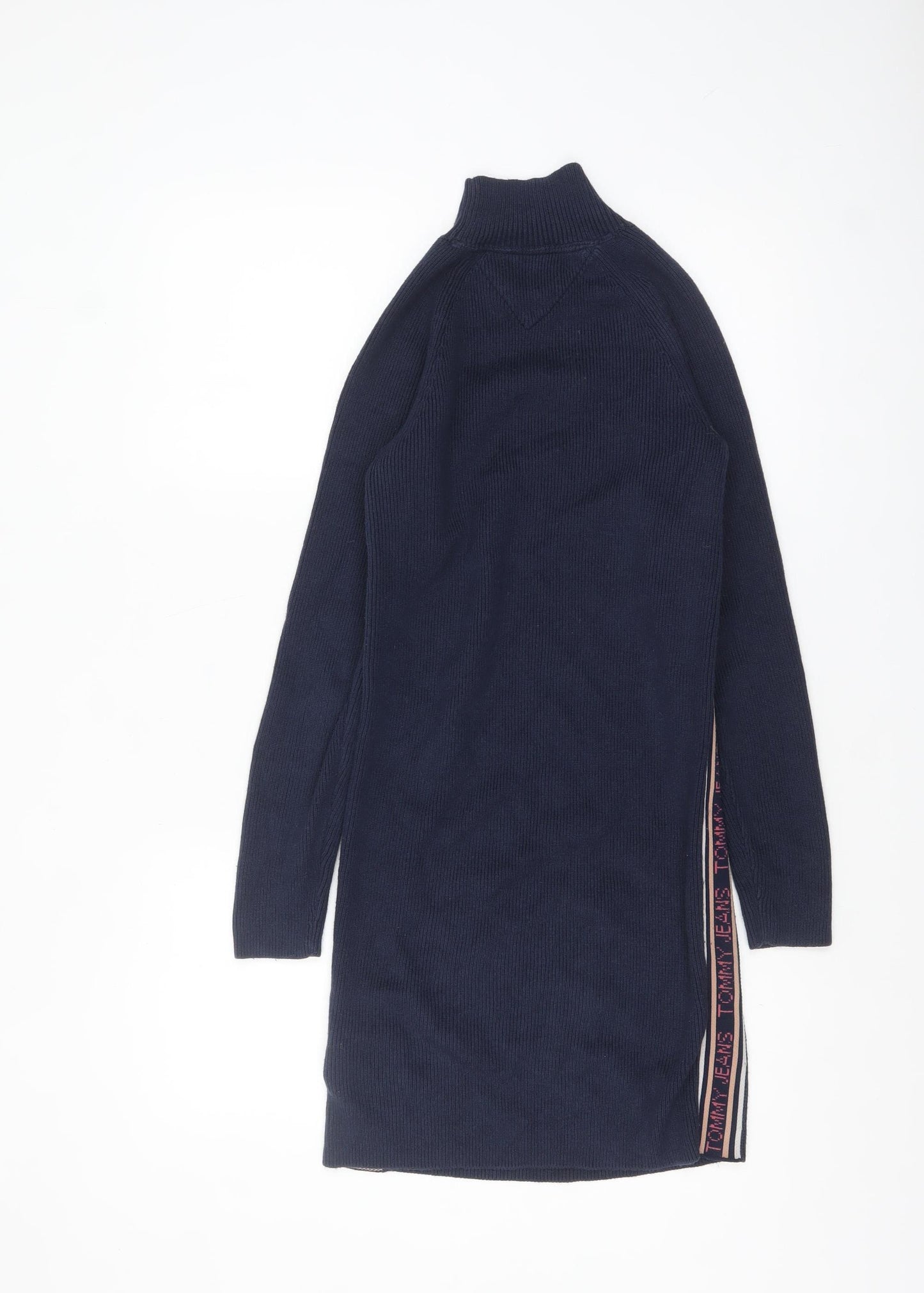 Tommy Jeans Women’s Blue XS Jumper Dress High Neck Long Sleeve