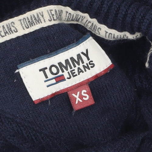 Tommy Jeans Women’s Blue XS Jumper Dress High Neck Long Sleeve