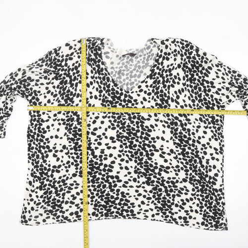Evans Women’s Black Animal Print V-Neck Plus Size Pullover Jumper 26/28