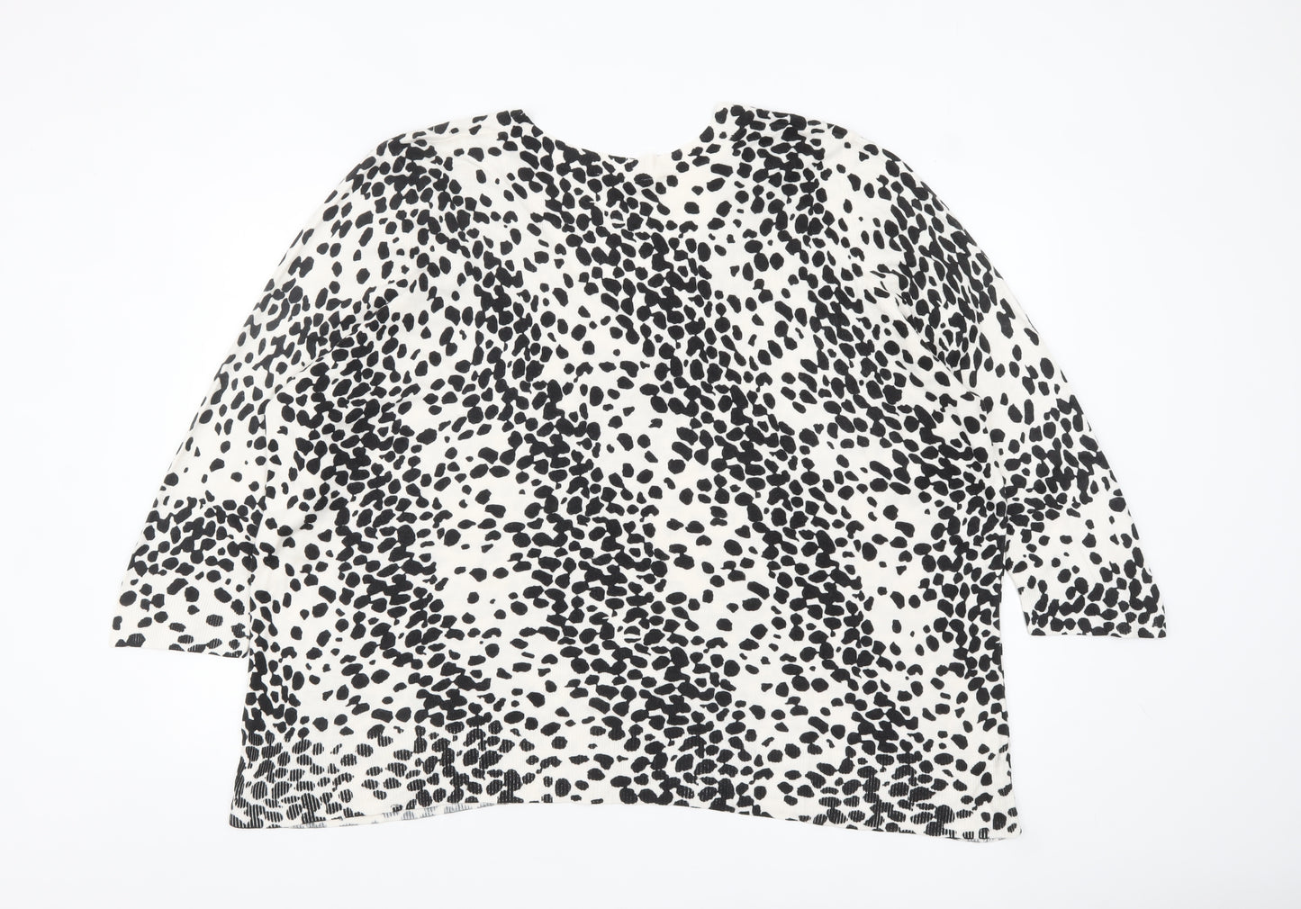 Evans Women’s Black Animal Print V-Neck Plus Size Pullover Jumper 26/28