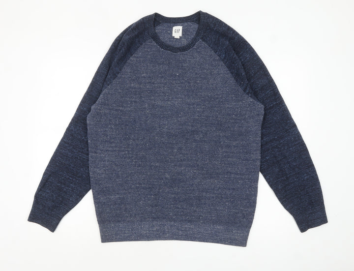 GAP Men's Blue M Knit Crew Neck Pullover Jumper