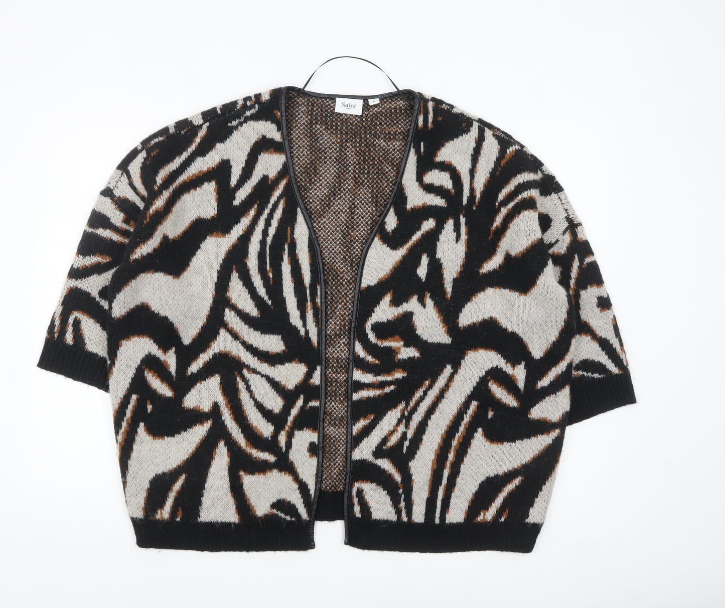 Saint Tropez Women’s Multicoloured Animal Print Knit Cardigan M