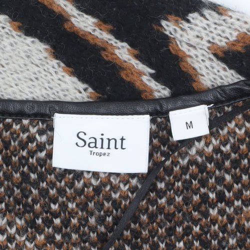 Saint Tropez Women’s Multicoloured Animal Print Knit Cardigan M