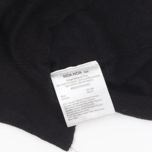 Noa Noa Women Black Cropped Puff Sleeve Blouse XL