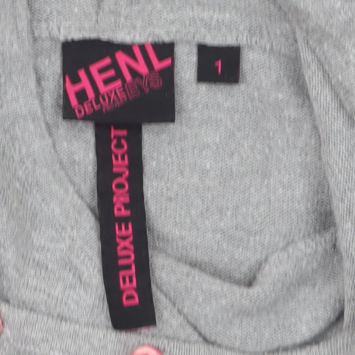 Henleys Womens Grey High Neck Hooded Pullover Jumper Size S