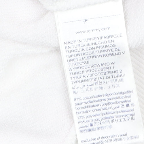 Tommy Jeans Women's White Cotton Blend Logo Sweatshirt Size S