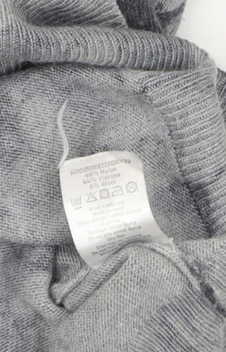 David Emanuel Women’s Grey Floral Knit Pullover Jumper XS