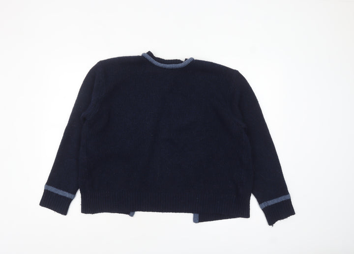 Zara Women Blue Knit Cardigan Small Lightweight Regular Fit