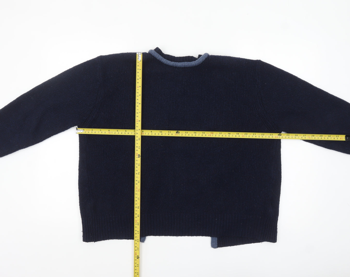Zara Women Blue Knit Cardigan Small Lightweight Regular Fit