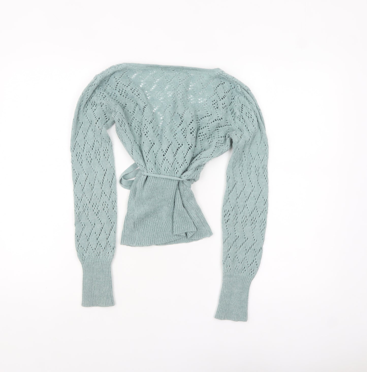 Topshop Women Green Size 8 Wrap Knit Acrylic Jumper