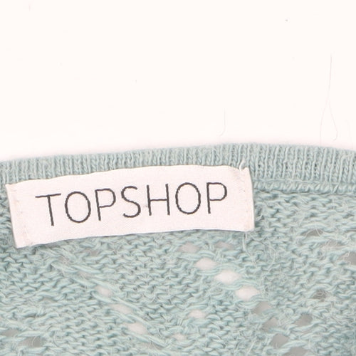 Topshop Women Green Size 8 Wrap Knit Acrylic Jumper
