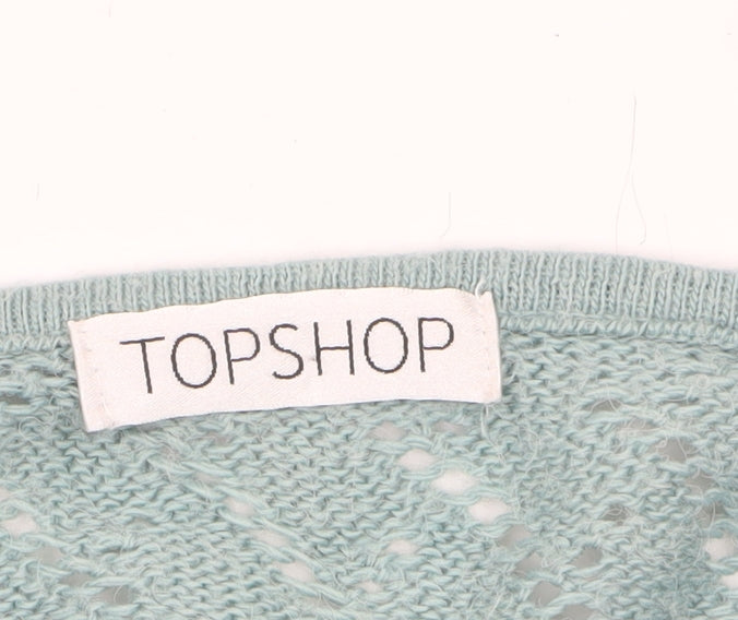 Topshop Women Green Size 8 Wrap Knit Acrylic Jumper