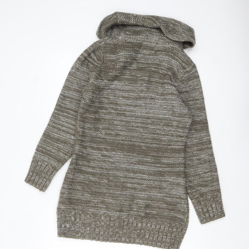 Papaya Women’s Brown Cowl Neck Cable-Knit Jumper Size 12 Acrylic Knitwear