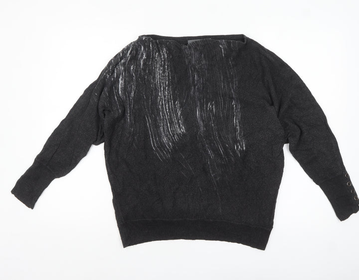 Mint Velvet Women's Black Boat Neck Cashmere Blend Jumper Size S