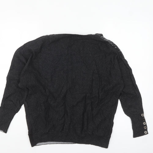 Mint Velvet Women's Black Boat Neck Cashmere Blend Jumper Size S