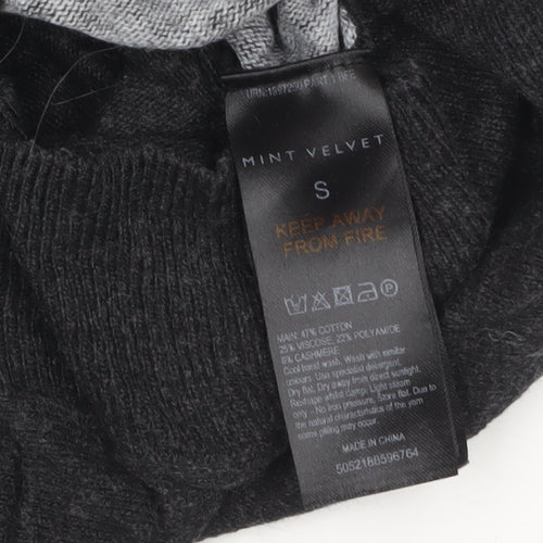 Mint Velvet Women's Black Boat Neck Cashmere Blend Jumper Size S