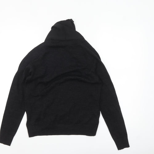 AllSaints Women's Black Merino Wool Cardigan Jumper Size S