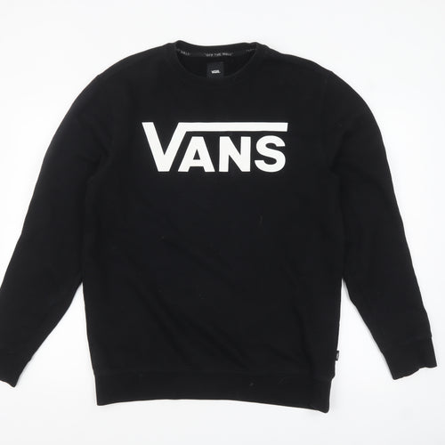 Vans Men's Black Logo Crew Neck Sweatshirt Medium