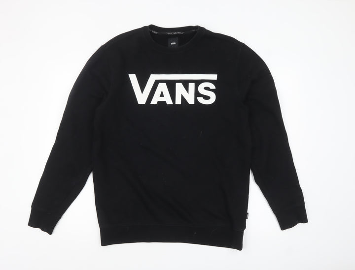 Vans Men's Black Logo Crew Neck Sweatshirt Medium
