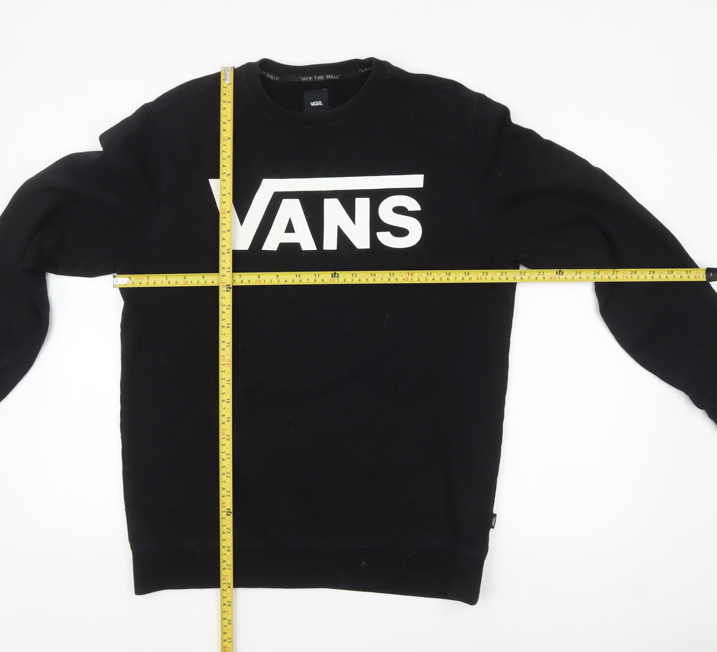 Vans Men's Black Logo Crew Neck Sweatshirt Medium