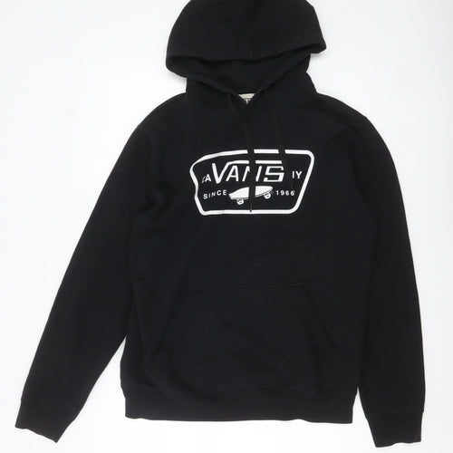 Vans Men's Black Pullover Hoodie Medium Logo Skate Sweatshirt