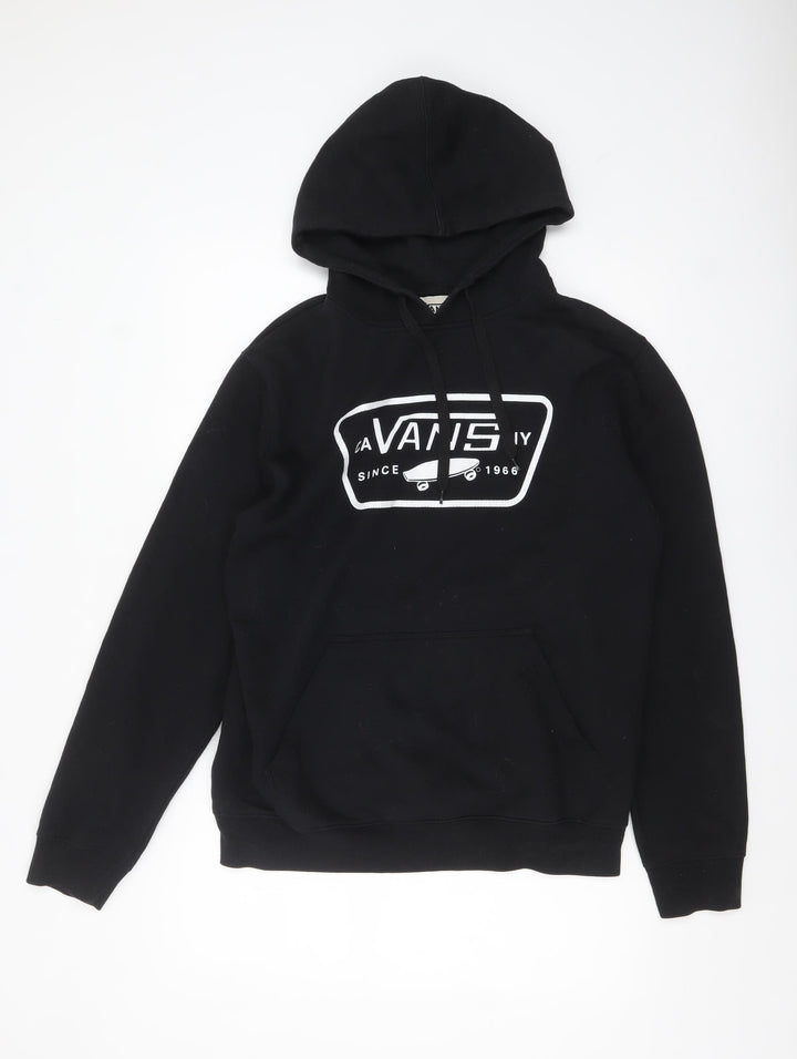 Vans Men's Black Pullover Hoodie Medium Logo Skate Sweatshirt