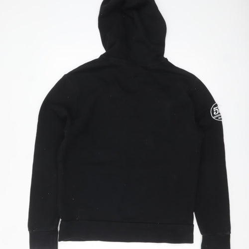 QuikFire Men's Black Pullover Hoodie Size S Fleece Lined Graphic Sportswear