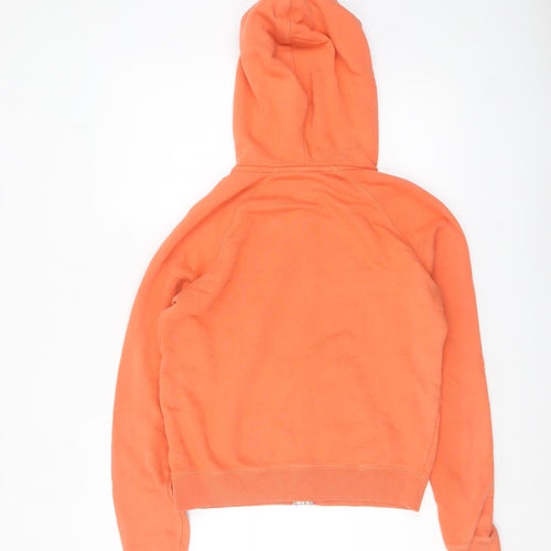 Nike Womens Orange Full Zip Hoodie Small Cotton Blend
