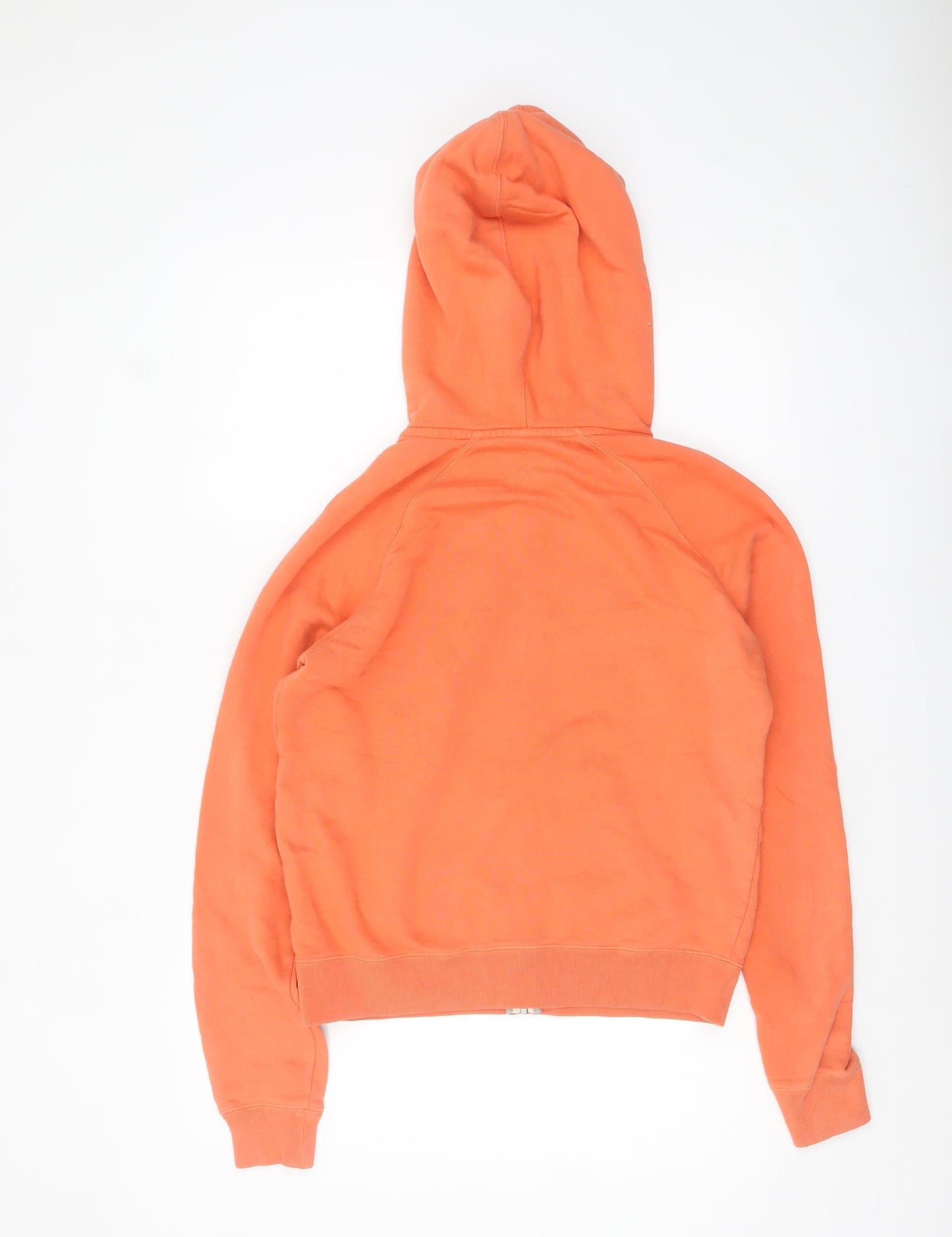 Nike Womens Orange Full Zip Hoodie Small Cotton Blend