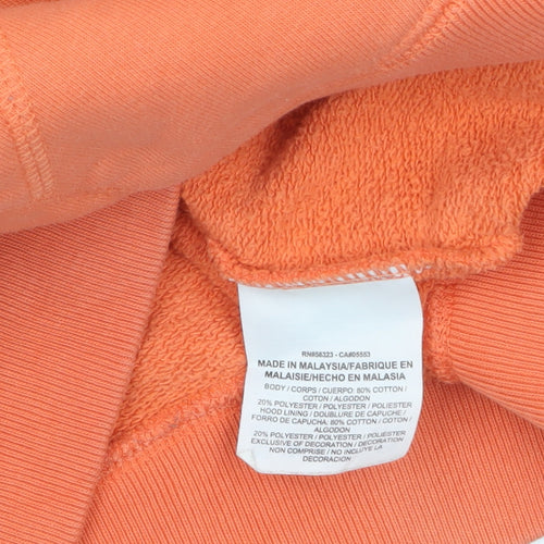 Nike Womens Orange Full Zip Hoodie Small Cotton Blend