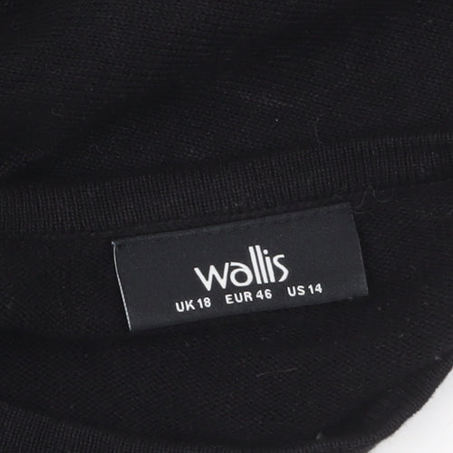 Wallis Women Black Size 18 Embroidered Crew Neck Jumper