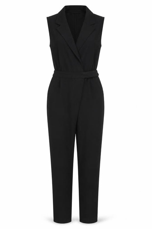 Vero Moda Women's Black Sleeveless Belted Jumpsuit Size 10