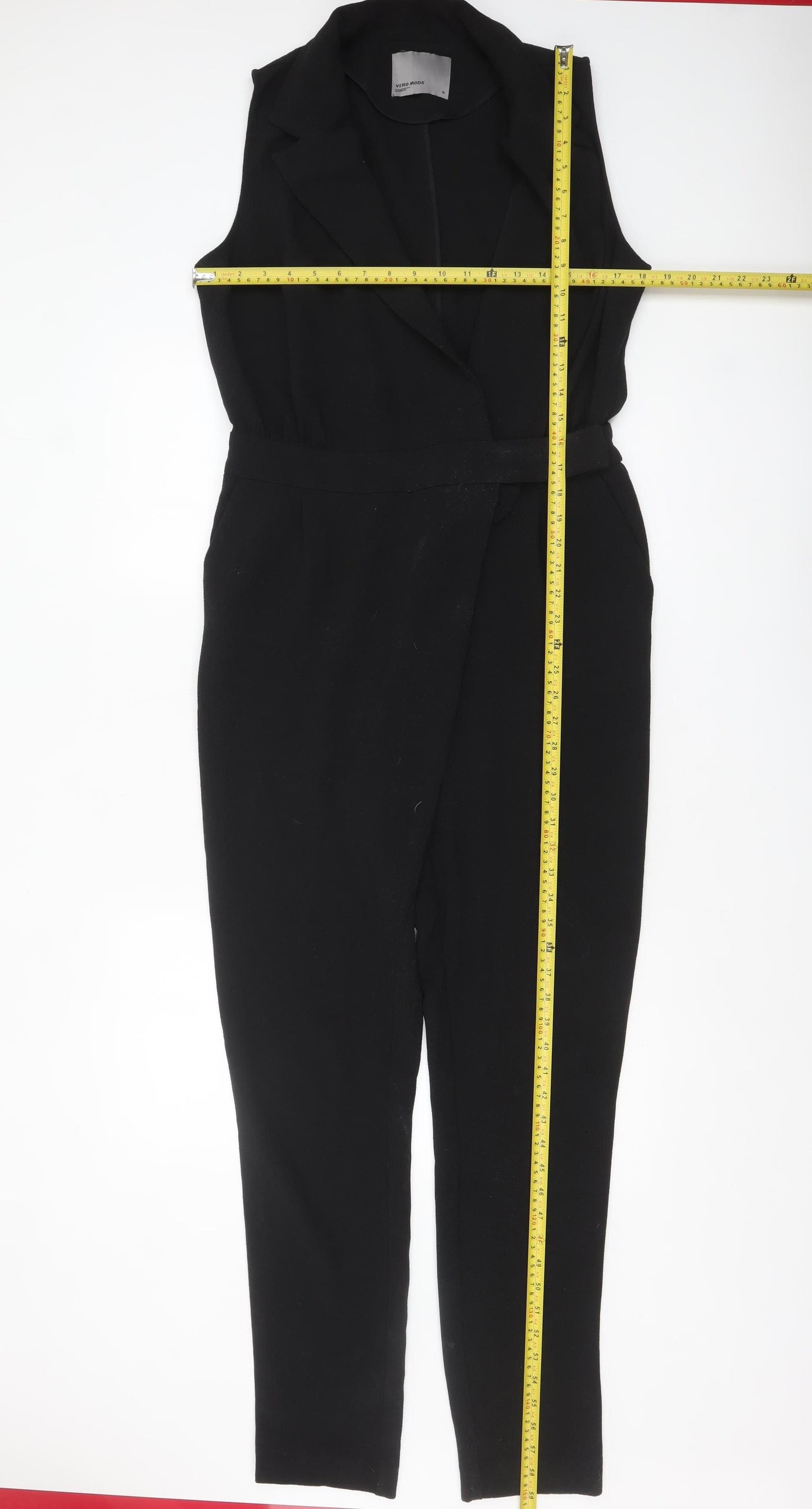 Vero Moda Women's Black Sleeveless Belted Jumpsuit Size 10
