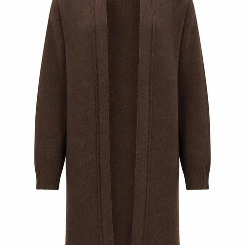 ASOS DESIGN Women Brown Cardigan S Long Sleeve Knit Open Front