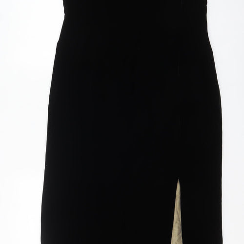 Kaliko Women's Black Velvet Sheath Dress Size 14 Formal Long
