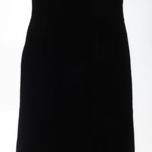 Kaliko Women's Black Velvet Sheath Dress Size 14 Formal Long