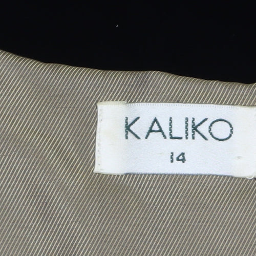 Kaliko Women's Black Velvet Sheath Dress Size 14 Formal Long