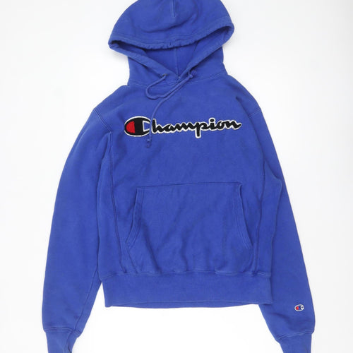 Champion Men's Blue Small Pullover Hoodie Reverse Weave Sports