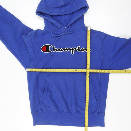 Champion Men's Blue Small Pullover Hoodie Reverse Weave Sports