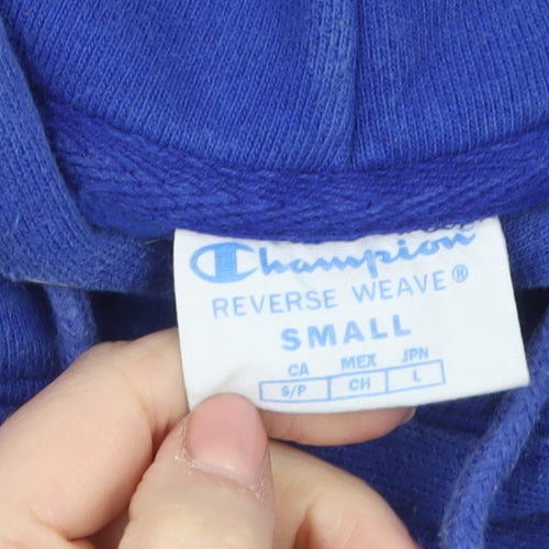 Champion Men's Blue Small Pullover Hoodie Reverse Weave Sports