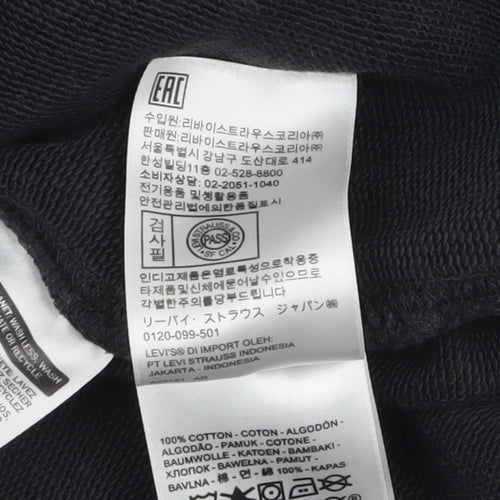 Levi's Men's Black Logo Crew Neck Pullover Sweatshirt L