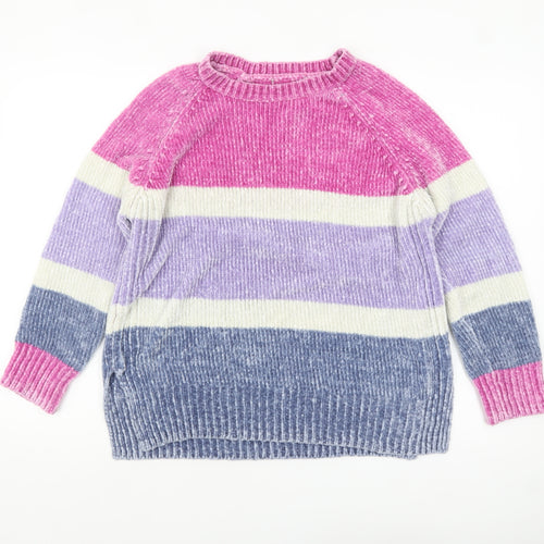 George Women's Multicoloured Striped Chunky Knit Jumper Size M 12-14