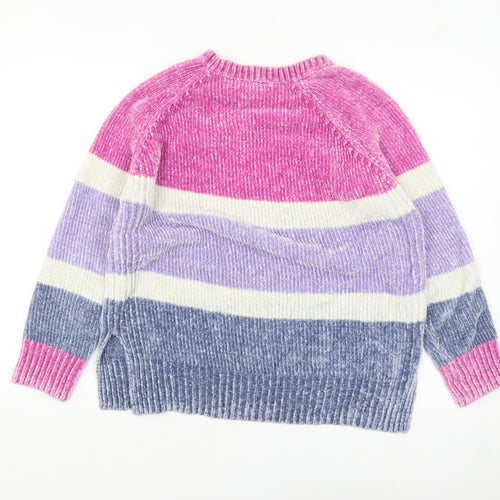 George Women's Multicoloured Striped Chunky Knit Jumper Size M 12-14