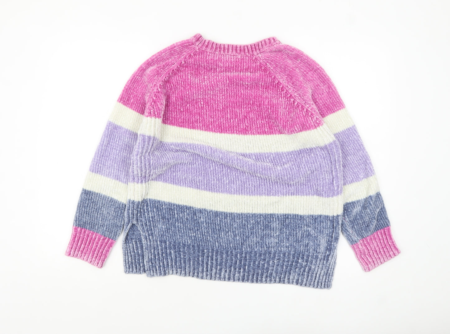 George Women's Multicoloured Striped Chunky Knit Jumper Size M 12-14