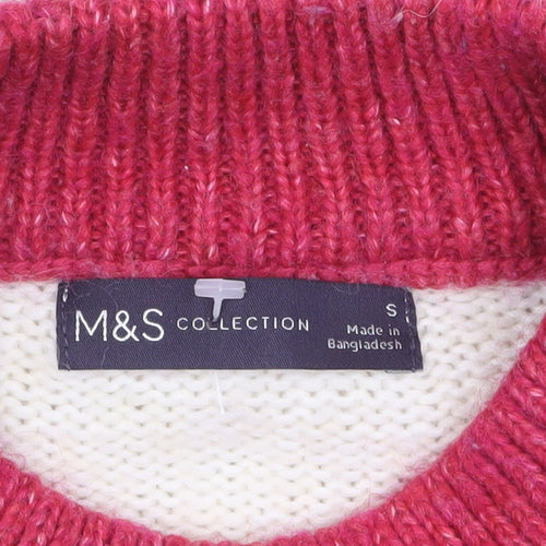 Marks and Spencer Women’s Ivory Floral High Neck Jumper Size S