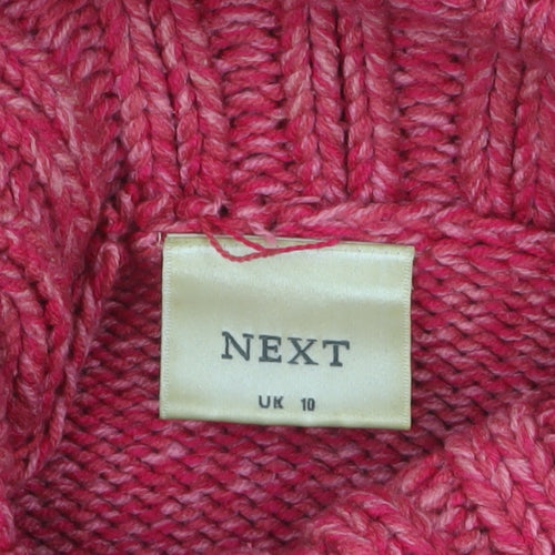 Next Women’s Pink Roll Neck Chunky Knit Jumper UK 10